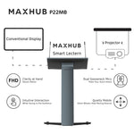 MAXHUB P22MB - Smart Podium P22MB, Integrated WIFI, Wireless Mirroring, Hotspot, Active Pen SP08, Goose Neck Mic, Built in PC