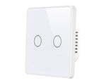 Akubela TYSH-Z2213 – 2 Gang ZigBee Touch Switch-EU, White Panel, ZigBee 3.0, 10A Relay, EU Standard Design