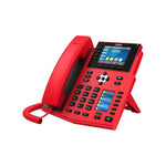 فانفيل X5UR - هاتف فانفيل X5UR آي بي فون، لون احمر مميز، شاشة ملونة، عدد 16 خط SIP، منافذ جيجا مزودج، يدعم PoE