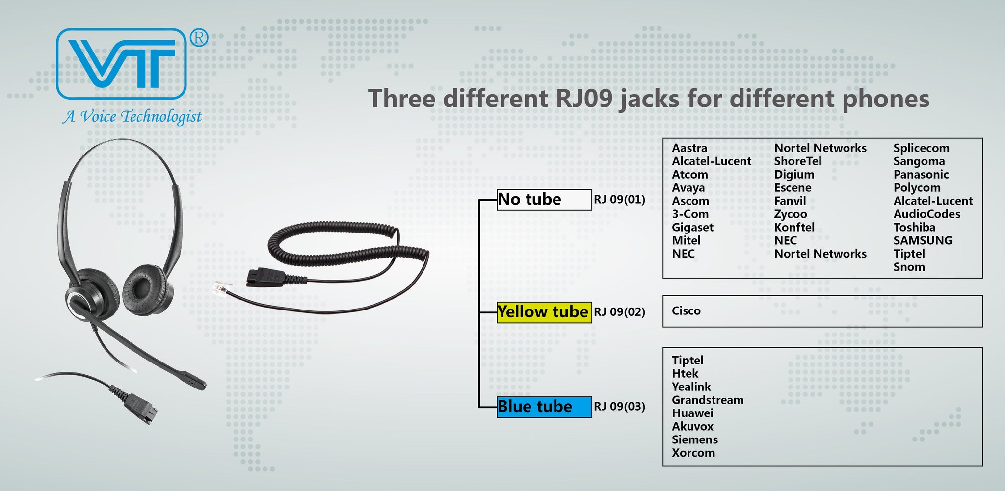 Vt Headset Convertor Qd-Rj09 Plug * Qd-Rj09 Plug - Headsets Accessories
